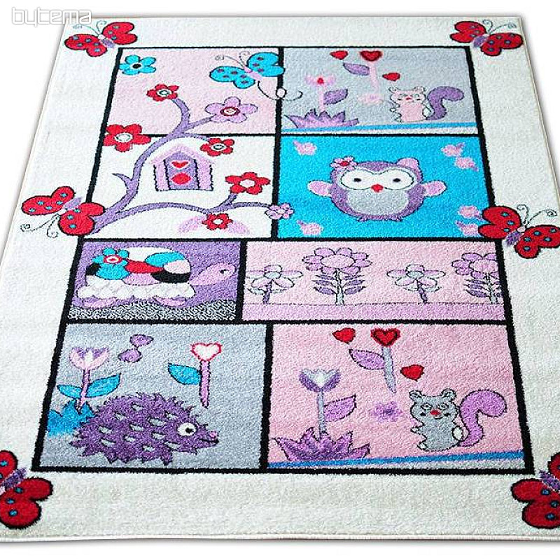 Tappeto per bambini ANIMALS crema
