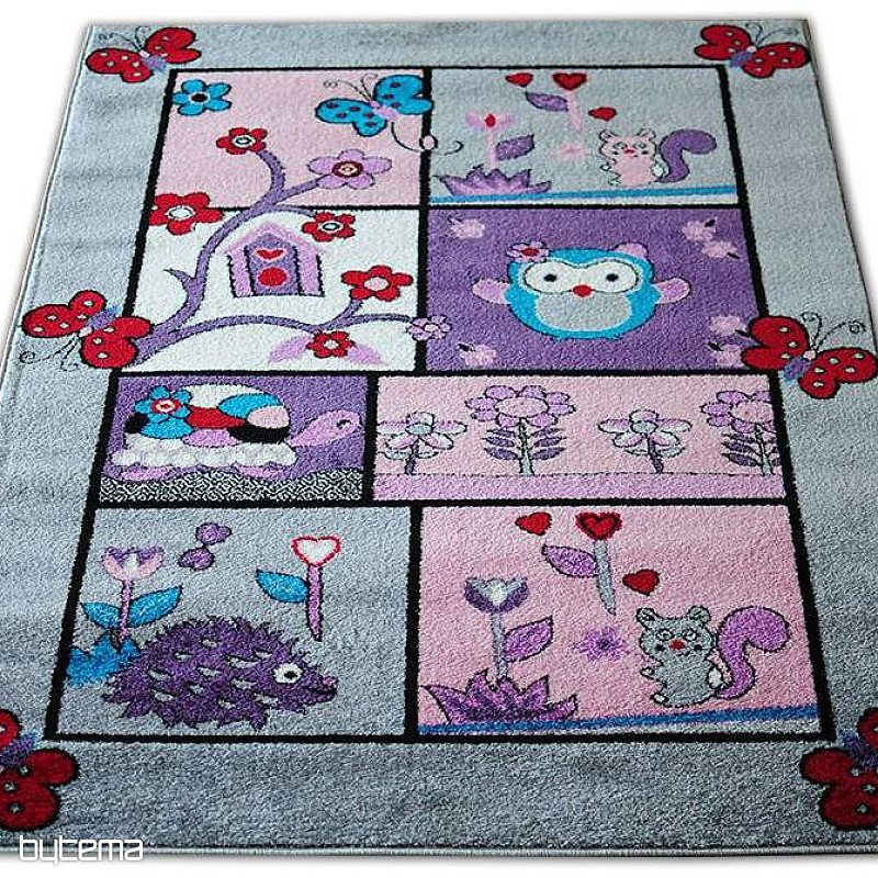 Tappeto per bambini ANIMALS grigio