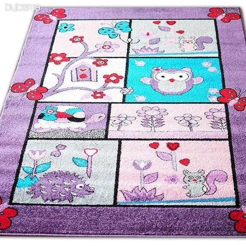 Tappeto per bambini ANIMALS lilla