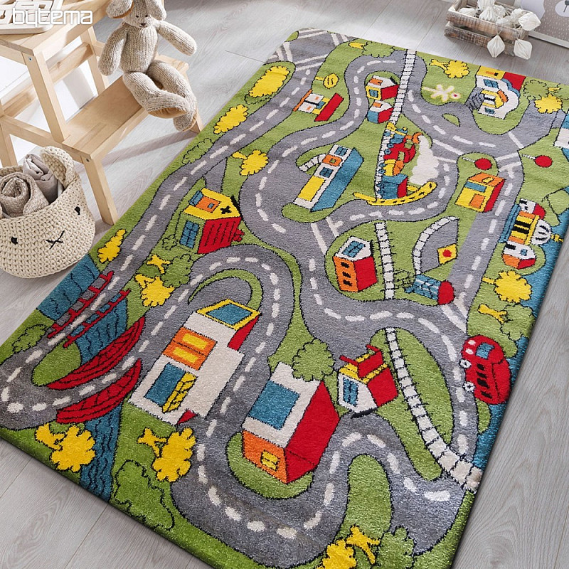 Tappeto per bambini MONDO Cesty grigio