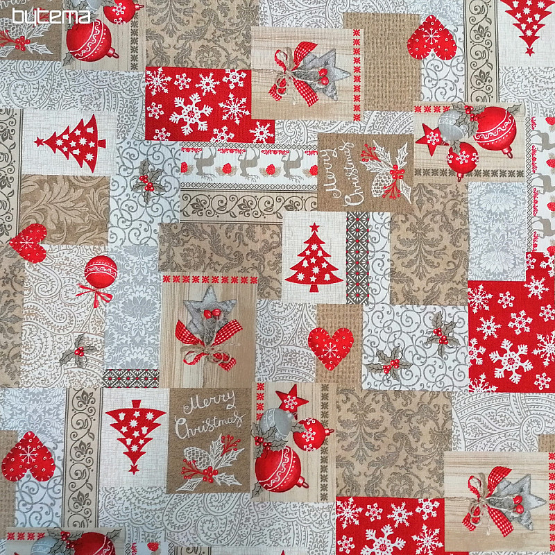 Tessuto decorativo PATCHWORK Natale beige
