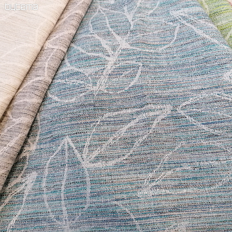 Tessuto decorativo FLORENTI foglie blu