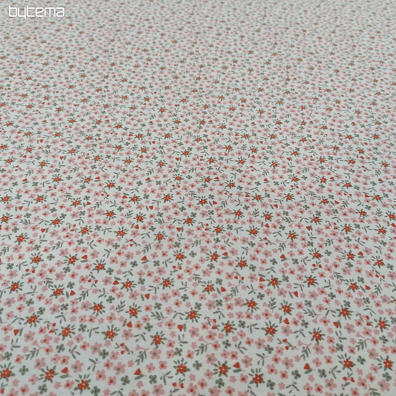 Tessuto di cotone TOMETA fiore rosa
