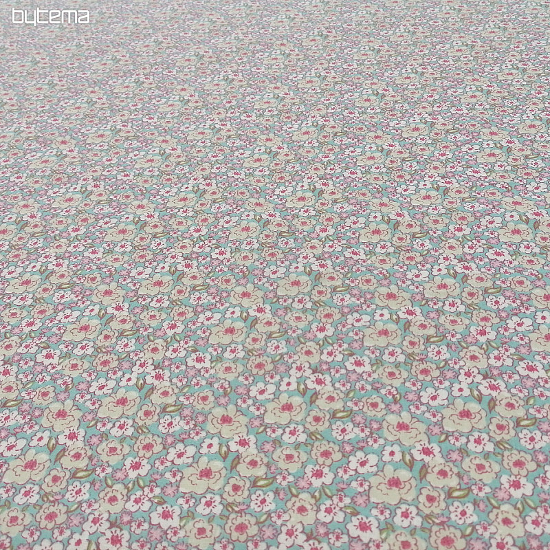 Tessuto in cotone KALMIA rosa-blu