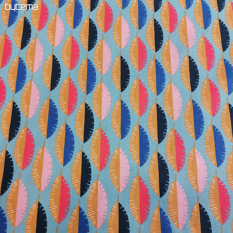 Tessuto di cotone PIUME blu