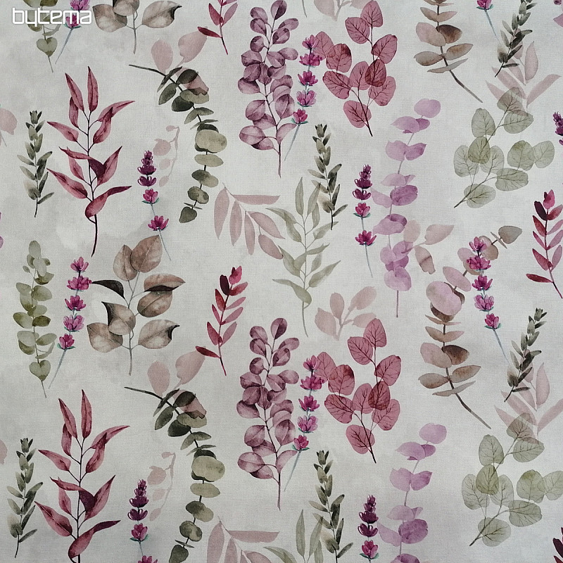 Tessuto decorativo FOGLIE lilla