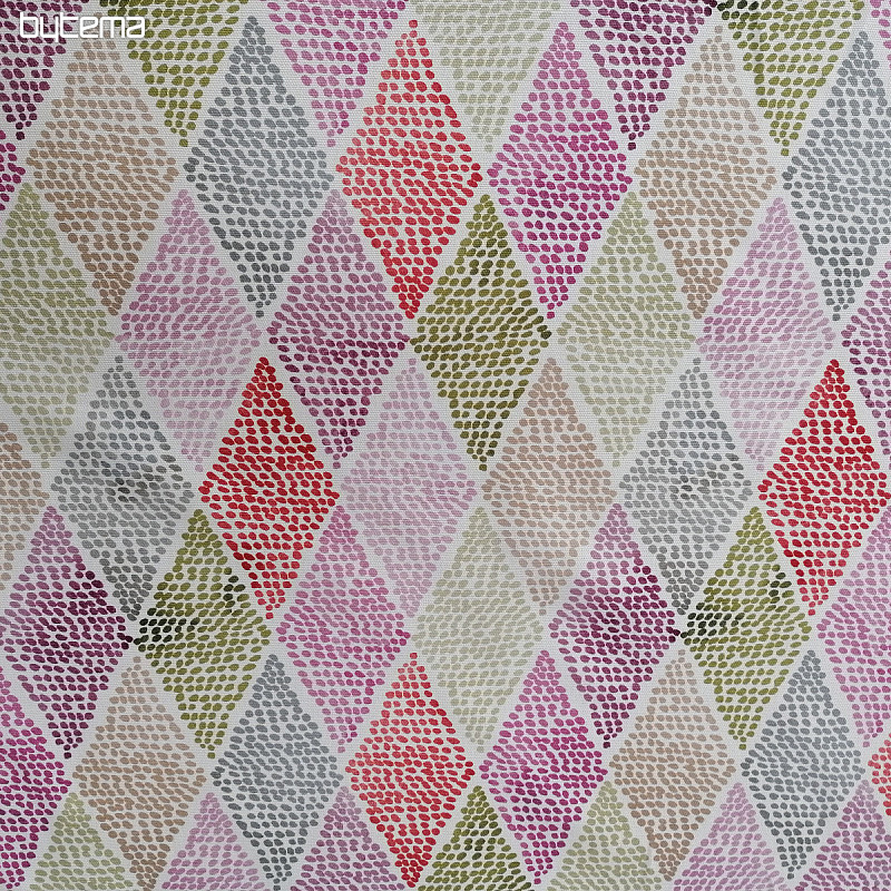 Tessuto decorativo RHOMBODE rosa-verde