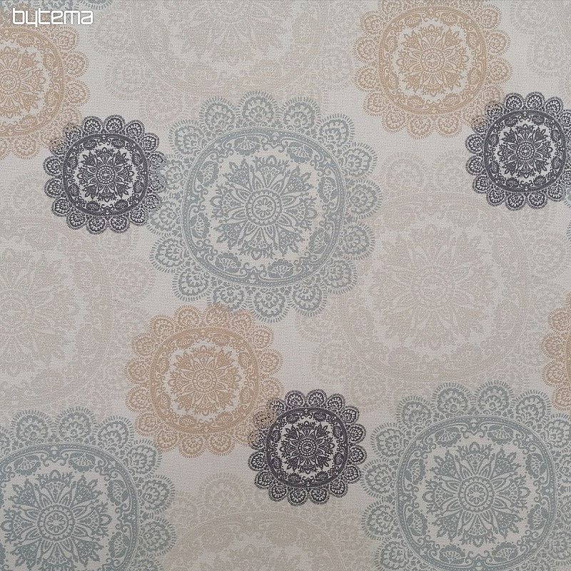 Tessuto decorativo MANDALA grigio-beige