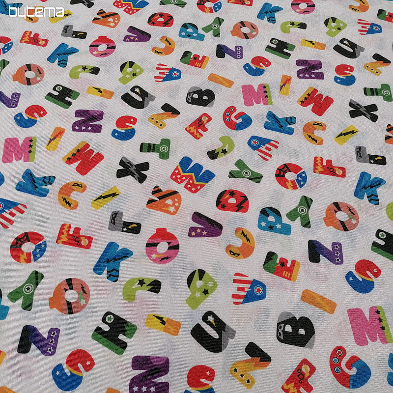 Tessuto decorativo LETTERE COLORATE