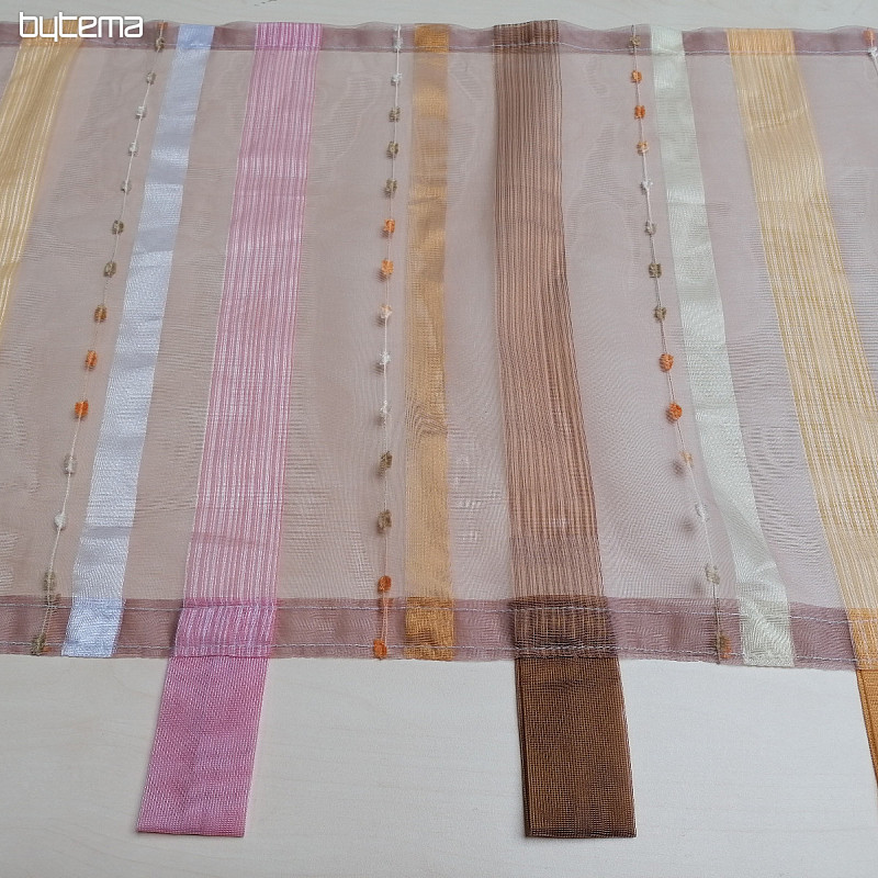 Tenda in vetro colorato - voile con ricamo 20372/528
