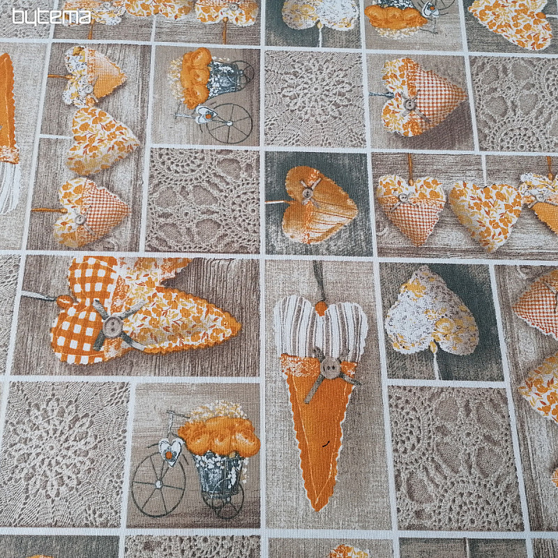 Tessuto decorativo CUORE DI LIDIA giallo