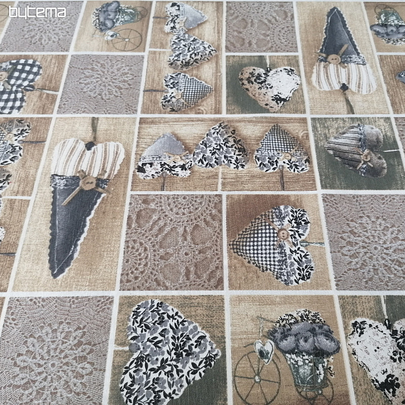 Tessuto decorativo SRDÍČKA LIDIA grigio