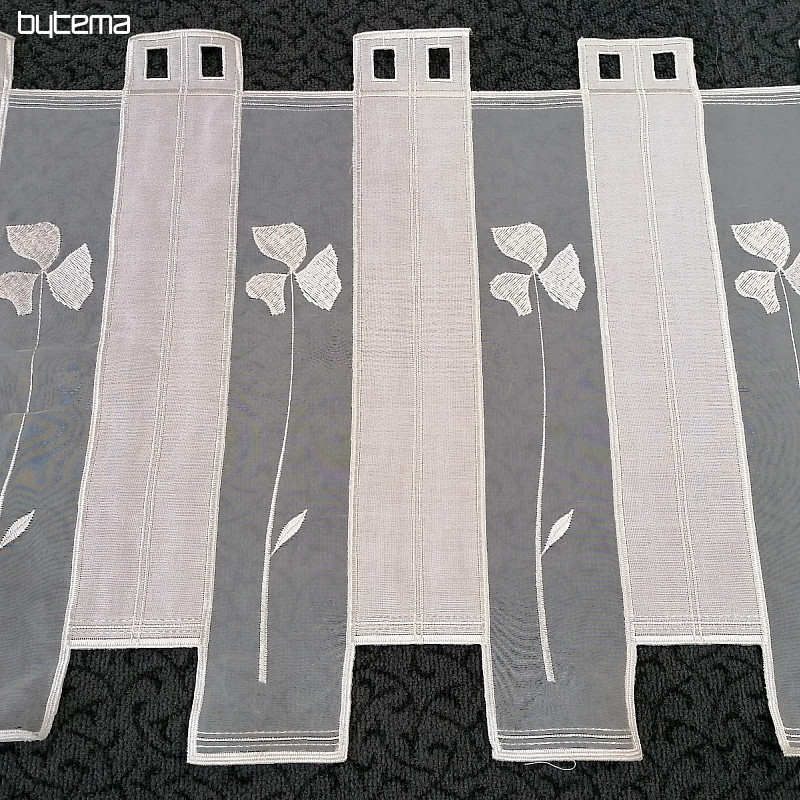 Tenda in vetro colorato - voile con ricamo crema 208