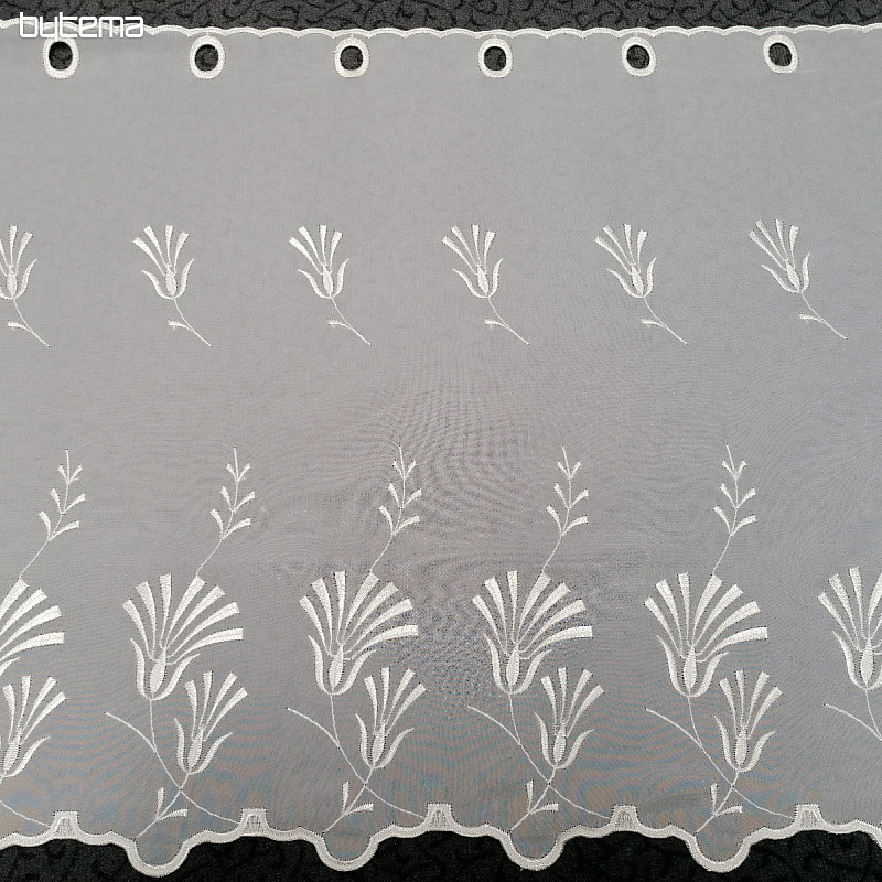 Tenda in vetro colorato - crema, ricamata W297