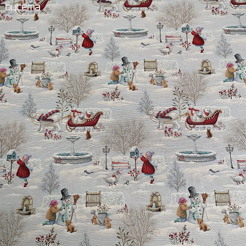 Tessuto arazzo BAMBINI IN INVERNO