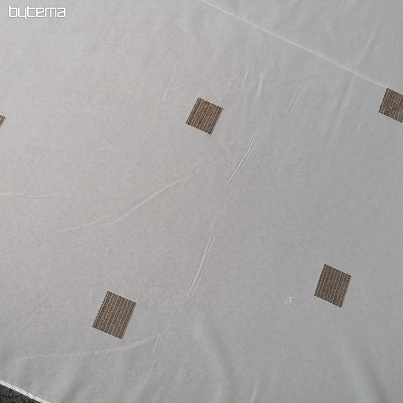 Tenda in voile a quadretti marroni