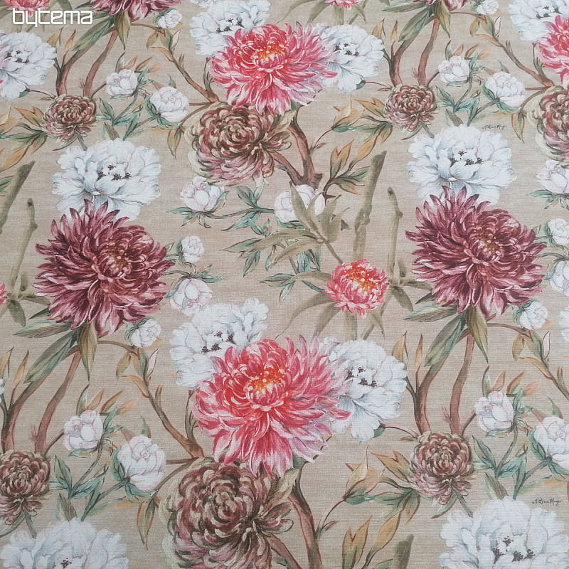 Tessuto decorativo FIORE DI PECHINO GRANDE BEIGE