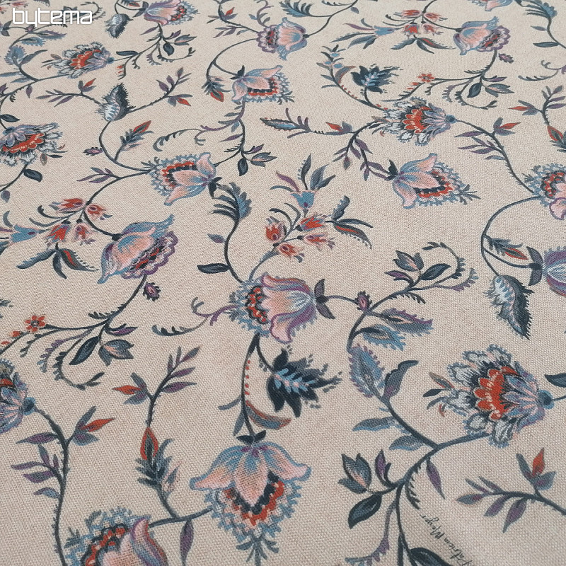 Tessuto decorativo PICCOLO FIORE BLU