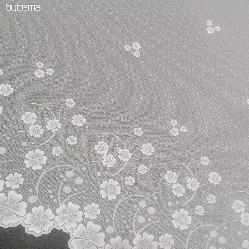 Tenda jacquard A39000 fiori bianchi