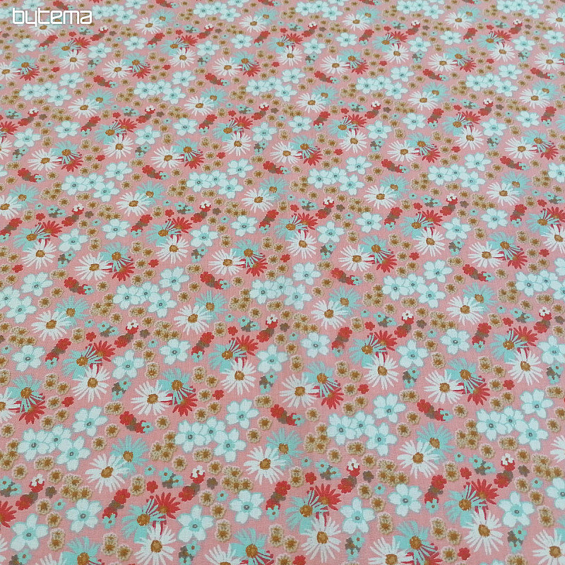 Tessuto di cotone ZINIA fiori di pesco