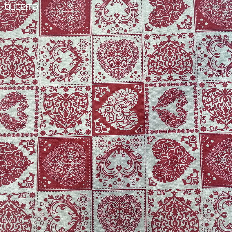 Tessuto decorativo AMORE GRANATO rosso