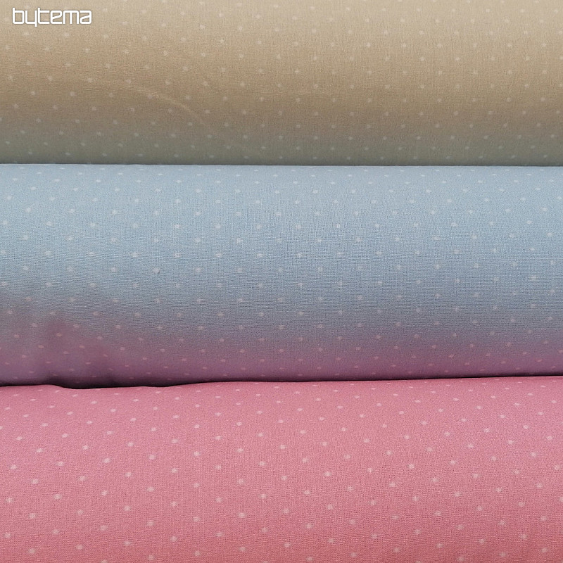 Tessuto di cotone a pois beige 2a qualità