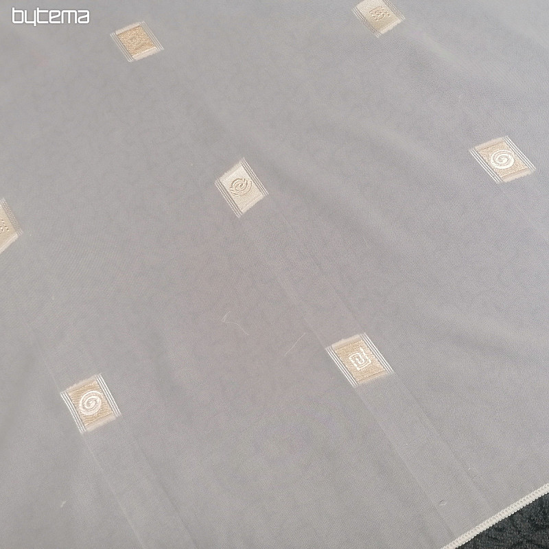 Tenda in voile crema con ricamo oro II