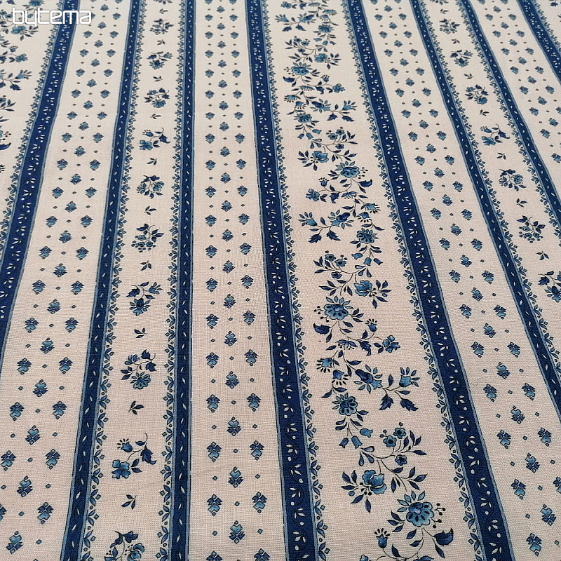 Tessuto di cotone MAJOLIKA riga blu