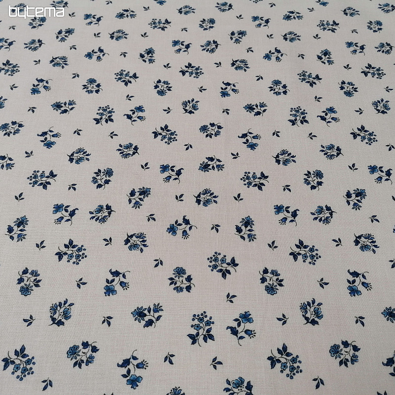 Tessuto di cotone MAJOLIKA fiore blu