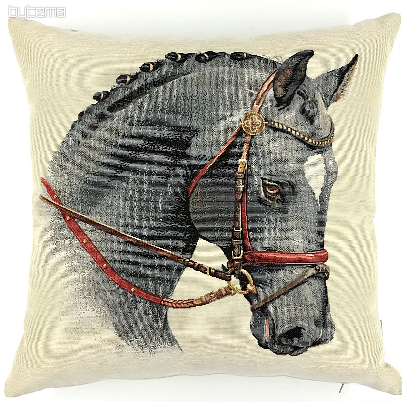 Fodera per cuscino con arazzo CAVALLO GRIGIO