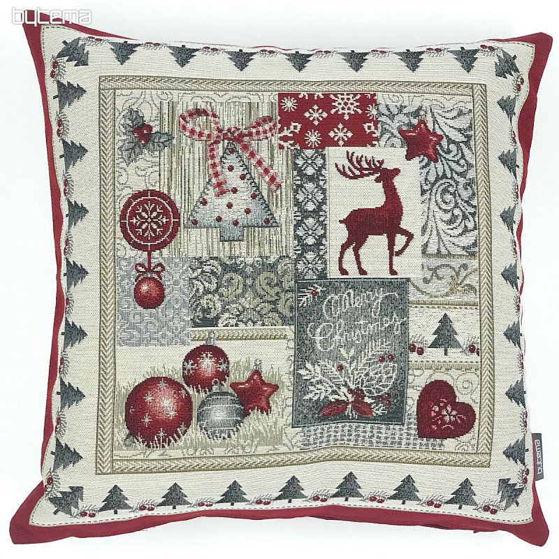 Federa per cuscino con arazzo natalizio BUON NATALE