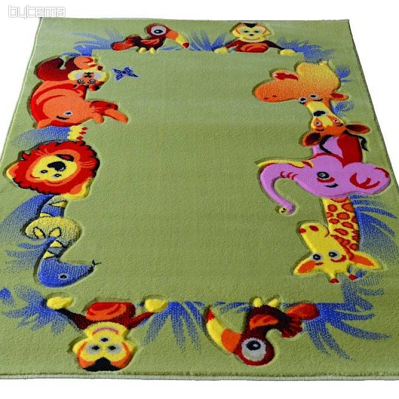 Tappeto per bambini KIDS SAFARI verde