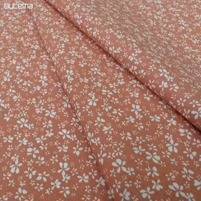Tessuto di cotone FIORI DITA salmone