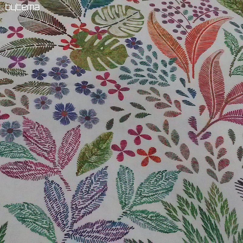 Tessuto decorativo colorato MELIA LEAVES