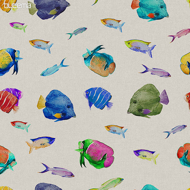 Tessuto decorativo stampa digitale PESCI COLORATI