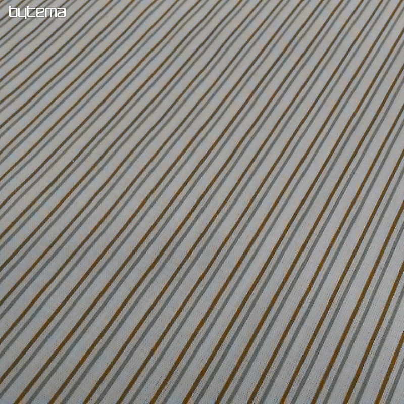 Tessuto in cotone STRIPE grigio-senape