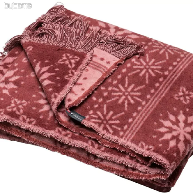 Coperta in cotone Fiocchi di neve invernali Fiocchi rossi