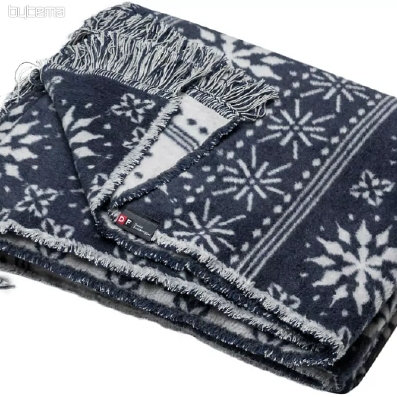 Coperta in cotone Fiocchi di neve invernali Fiocchi blu