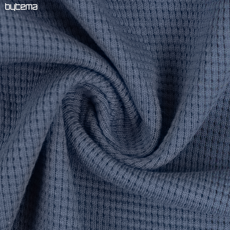 Maglia di cotone con trama waffle - blu