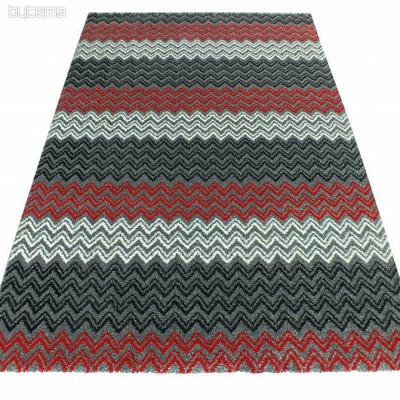 Tappeto moderno ZIG ZAG rosso