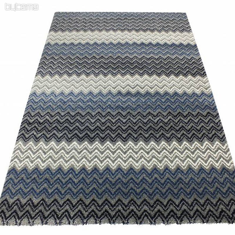 Tappeto moderno ZIG ZAG blu
