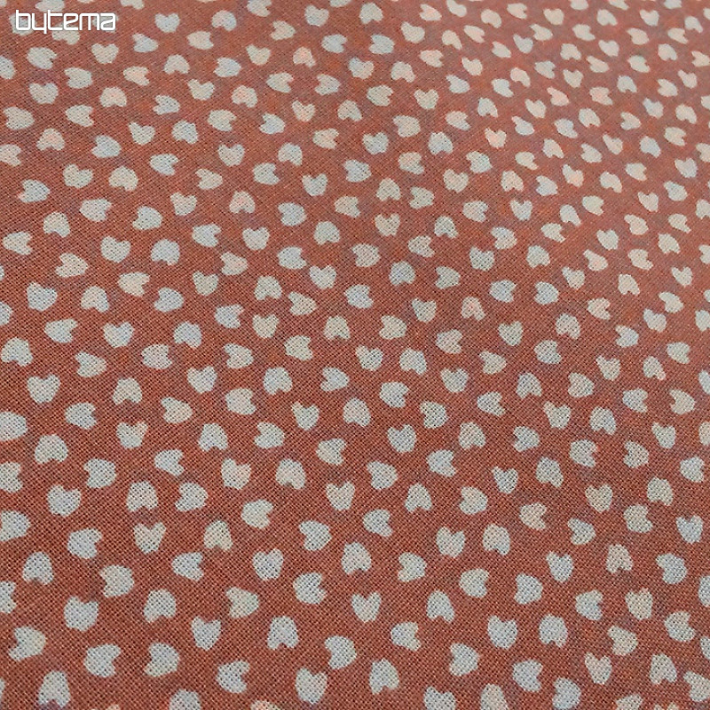 Tessuto di cotone CUORE color salmone