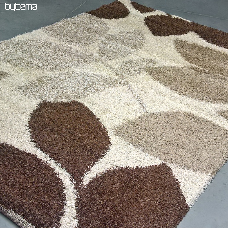 Tappeto in pezzi SHAGGY EXTRA foglie beige