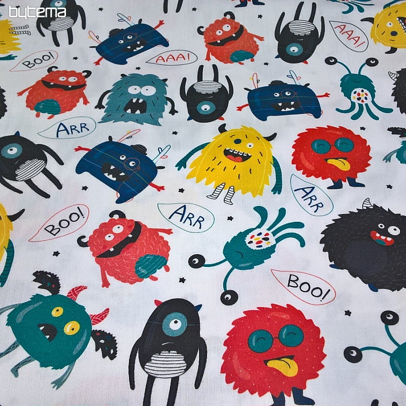 Raso di cotone per bambini MONSTERS digitale