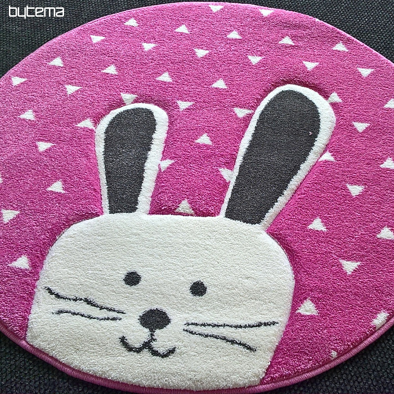 Tappeto rotondo per bambini PASTEL Bunny rosa