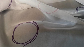 Tende voile viola e verde turchese ruote altezza 180cm