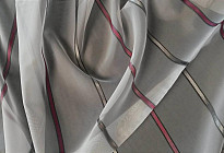 Tenda in voile a righe grigie e viola altezza 180 cm