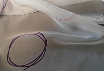 Tende voile viola e verde turchese ruote altezza 180cm
