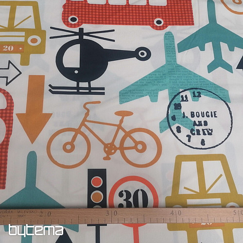 Tessuto decorativo per bambini TRANSPORT, TRAFFIC