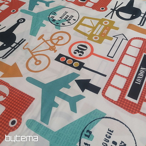 Tessuto decorativo per bambini TRANSPORT, TRAFFIC